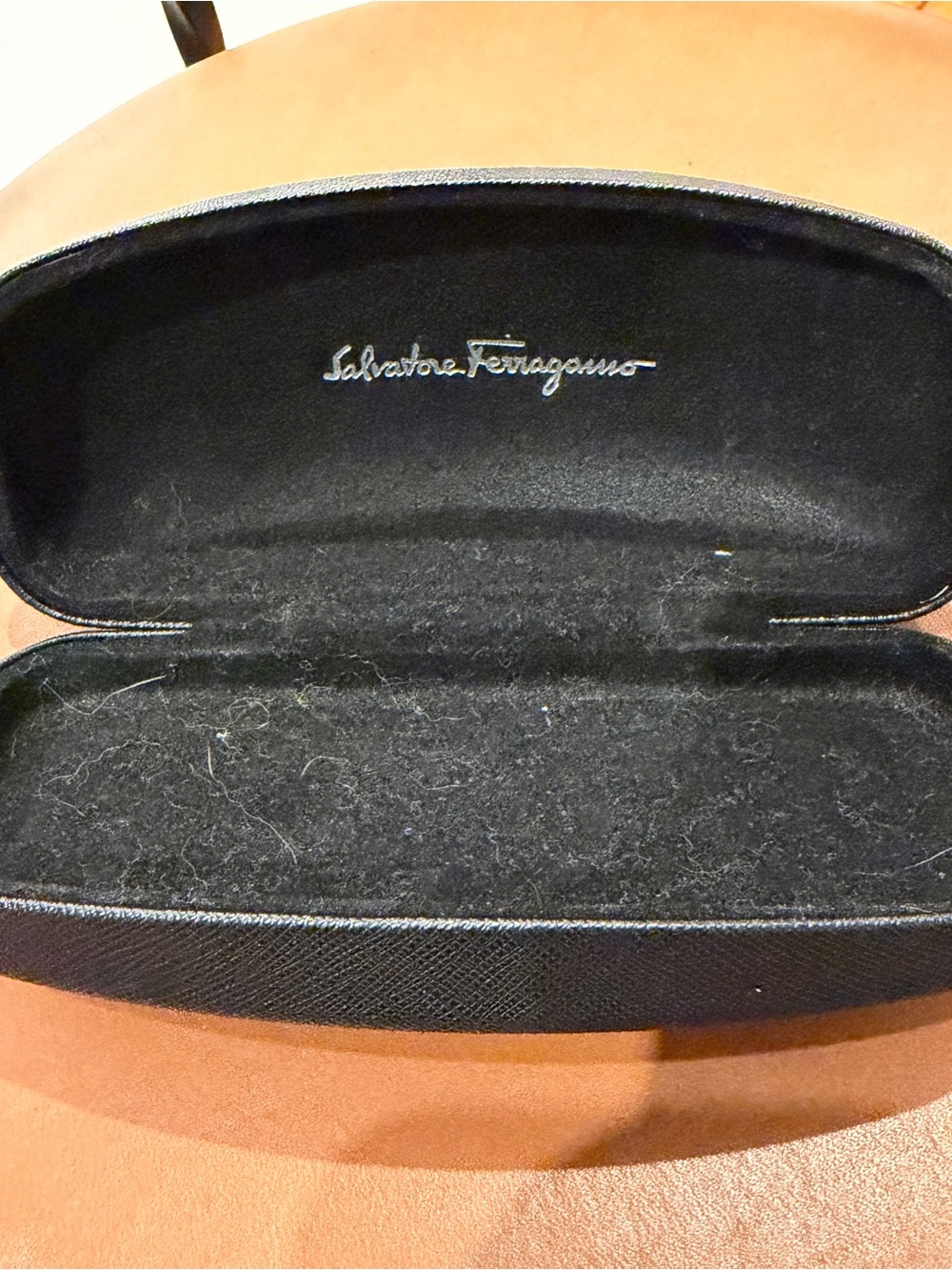 Salvatore Ferragamo Black Hard Shell Eyewear Case